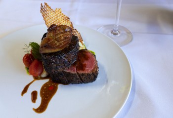 A filet mignon with foie gras embellishment.